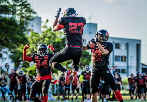 NHL players celebrating a championship