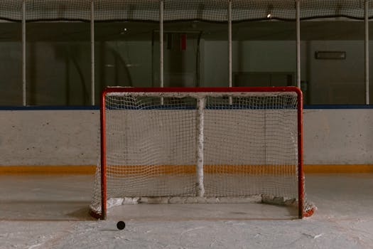 early hockey game on a frozen pond