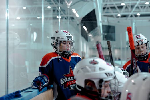 Youth goalie practicing puck control