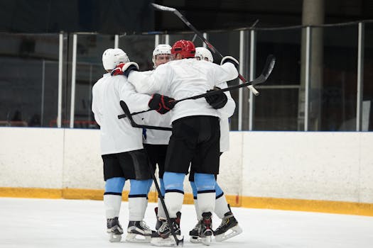 Olympic hockey celebration