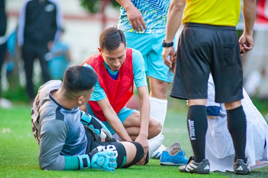 injured player being treated