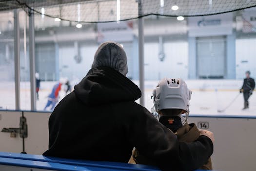 Fans watching a hockey game together