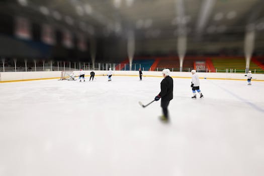 a dedicated hockey player during training