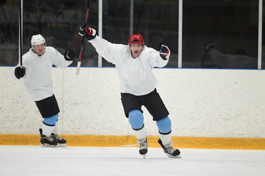 hockey rookies celebrating