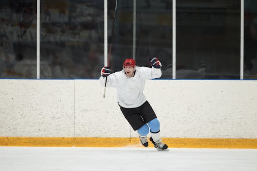 hockey player analyzing stats