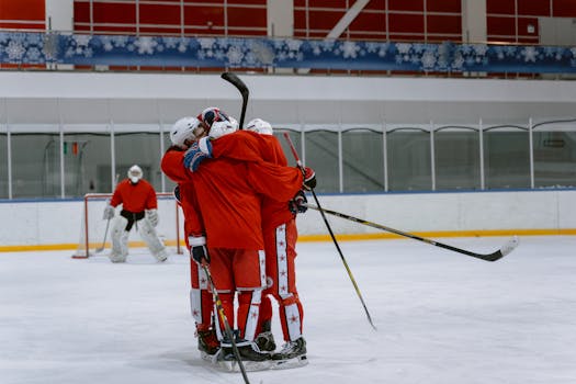 hockey fans celebrating a victory